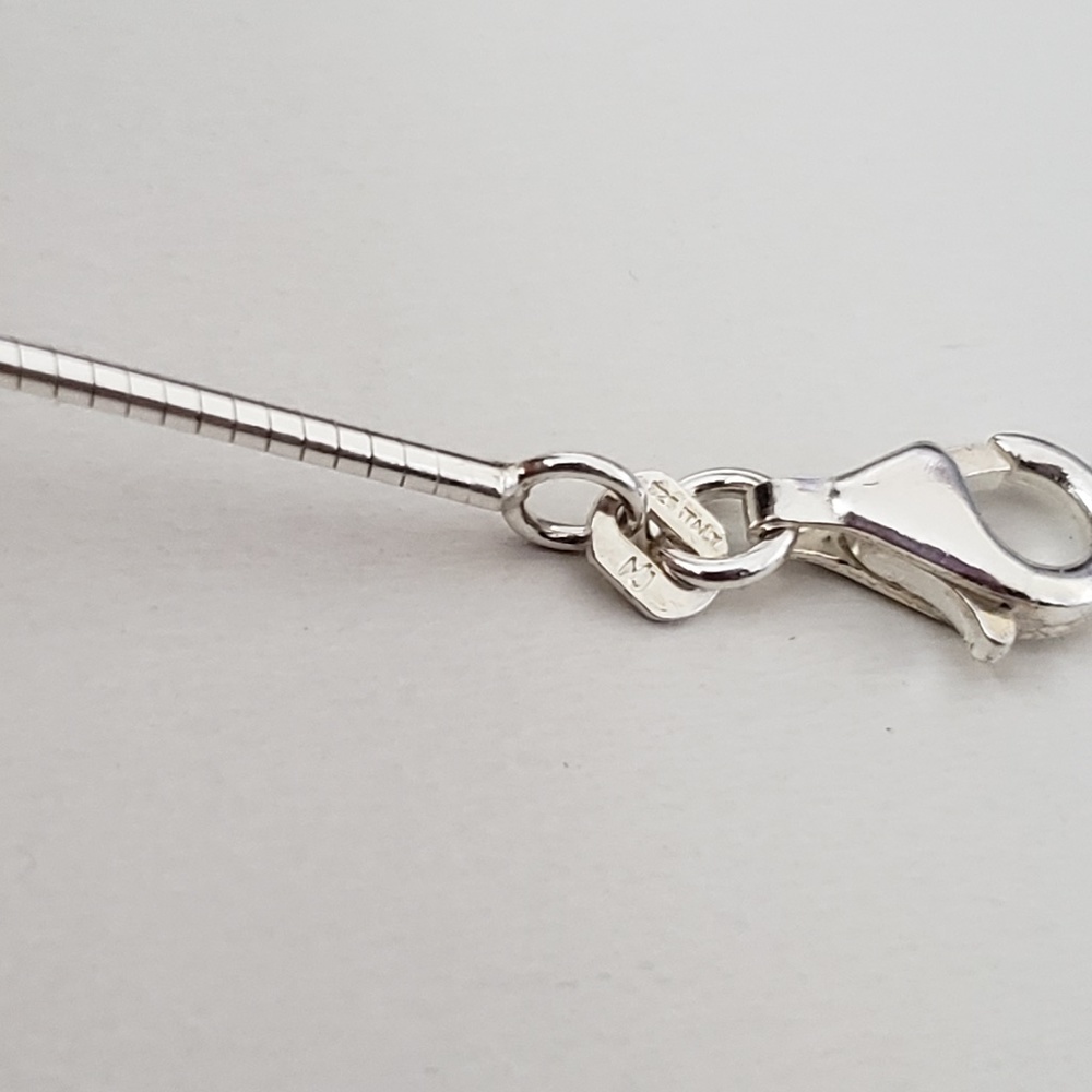 E&L Israel Sterling Silver Omega Chain Electroform Pendant Necklace - Picture 6 of 8